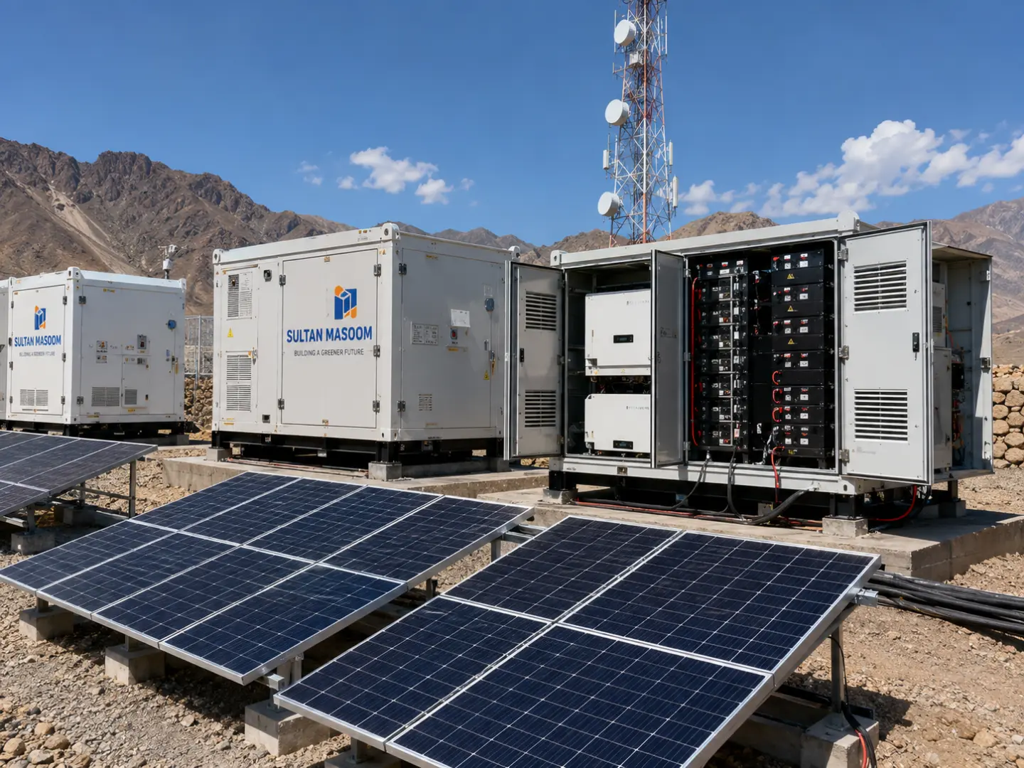 Solar-powered Sultan Masoom telecom site in Afghanistan